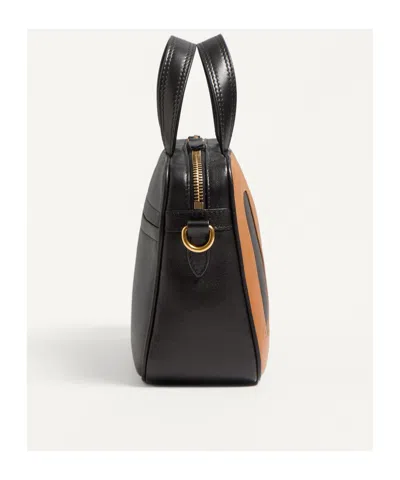 Valentino Viva Superstar Small Vlogo Leather Duffle Top-handle Bag In Black/brown