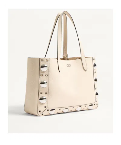 Valentino Nellcôte Shopping Bag In Light Ivory