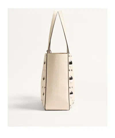 Valentino Nellcôte Shopping Bag In Light Ivory