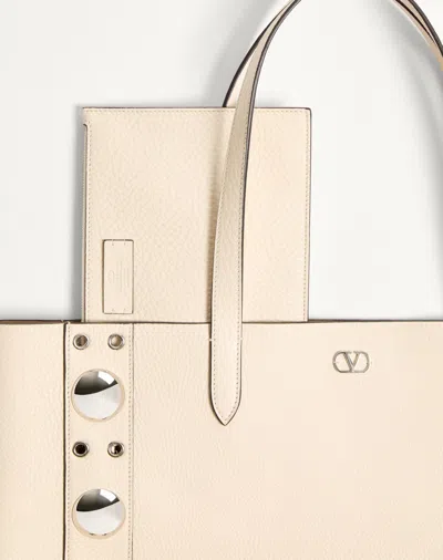 Valentino Nellcôte Shopping Bag In Light Ivory