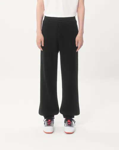 Valentino Logo-patch Chenille Track Pants In Black