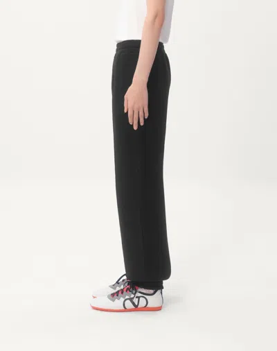 Valentino Logo-patch Chenille Track Pants In Black