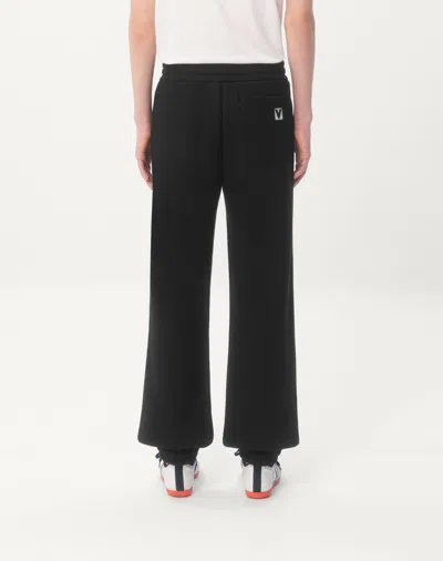 Valentino Logo-patch Chenille Track Pants In Black