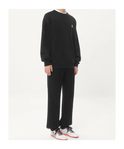 Valentino Logo-patch Chenille Track Pants In Black