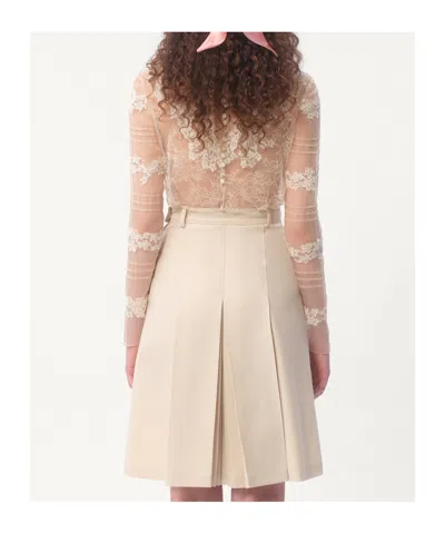 Valentino Roses Dentelle Top In Old Ivory