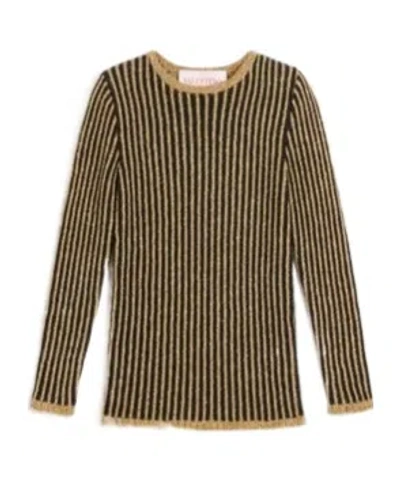 Valentino Lurex Sweater In Black/gold