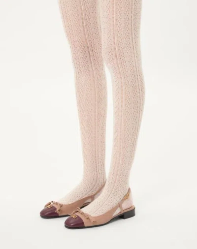 Valentino Valet Du Roi Leather Slingback Ballerina Flat In Brown