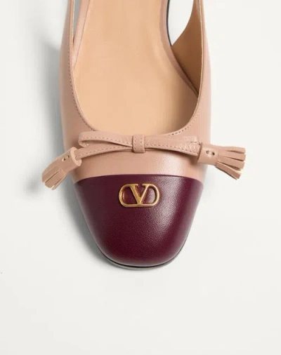 Valentino Valet Du Roi Leather Slingback Ballerina Flat In Brown