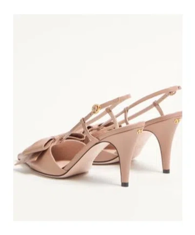 Valentino 'bowow' Slingback With Pointed Toe And Stiletto Heel In Cinnamon Rose