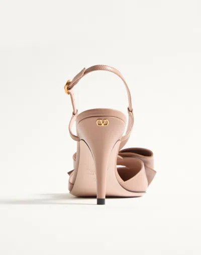 Valentino 'bowow' Slingback With Pointed Toe And Stiletto Heel In Cinnamon Rose