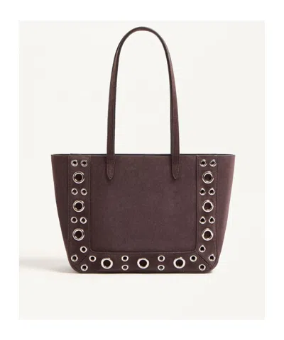 Valentino Garavani Nellcote Mini Shopping Tote Bag In Suede In Brown