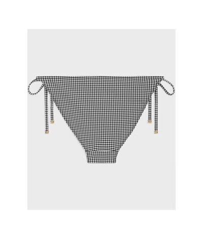 Celine String Bikini Briefs In White/black