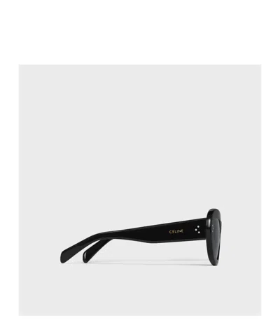 Celine Womens Black Cl40320u 3-dots Cat-eye Acetate Sunglasses In Black