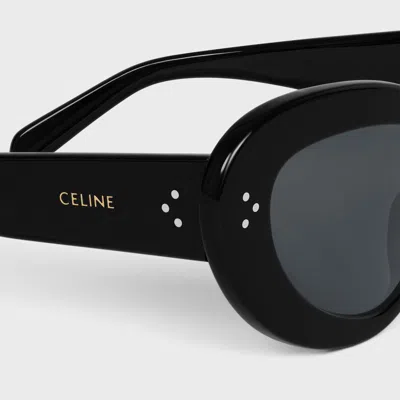 Celine Womens Black Cl40320u 3-dots Cat-eye Acetate Sunglasses In Black