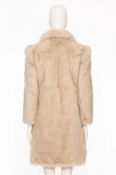Valentino Faux-fur Oversized Coat In Beige