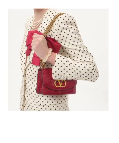 Valentino Vain Shoulder Bags Brown In Scarlet