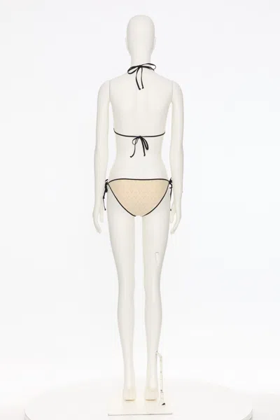 Valentino Geometric V Bikini In Birch/ivory