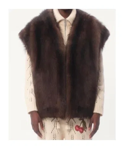 Valentino Weste Aus Lammfell Frau Braun 44 In Brown