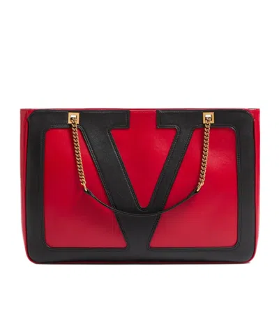 Valentino Medium Viva Superstar Bag Red/black In Red