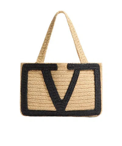 Valentino Women's Viva Superstar Medium Tote In Naturale/nero