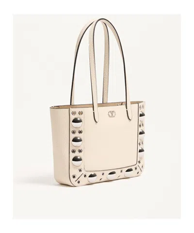 Valentino Nellcôte Shopping Bag In Light Ivory White