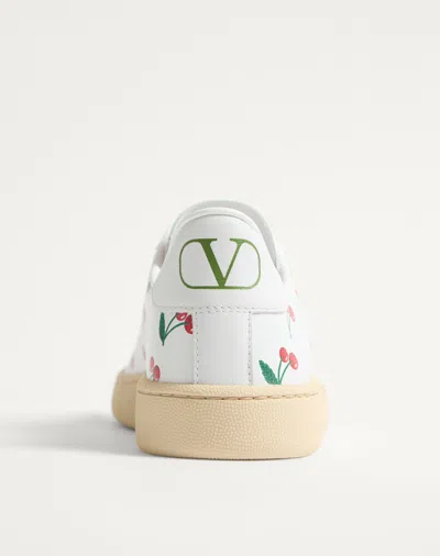 Valentino Royco Sneaker With Cherryfic Pattern In White