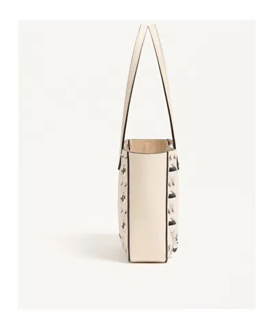 Valentino Nellcôte Shopping Bag In Light Ivory White