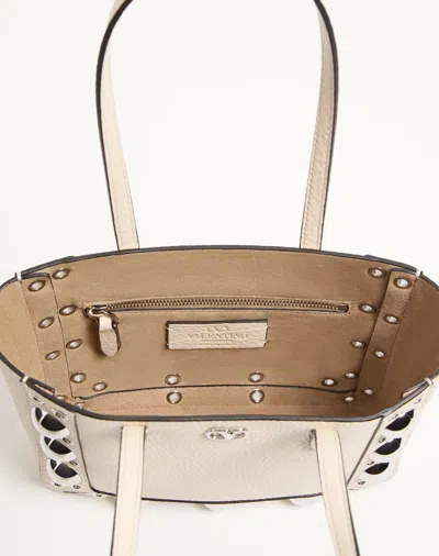 Valentino Nellcôte Shopping Bag In Light Ivory White