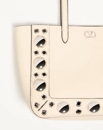 Valentino Nellcôte Shopping Bag In Light Ivory White