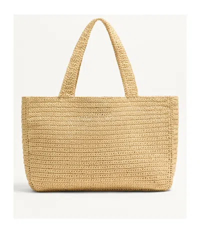 Valentino Borsa Shopping Viva Superstar Grande In Rafia Donna In Naturale/nero