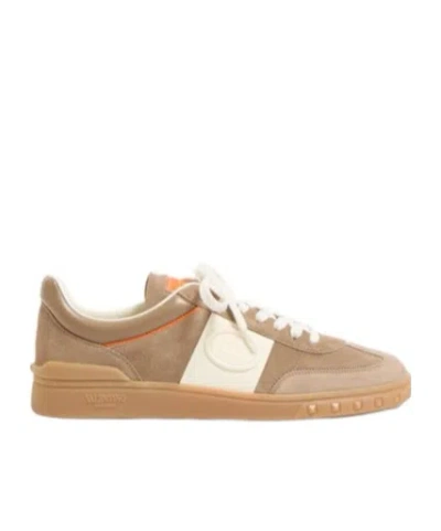 Valentino Upvillage Low-top Suede Sneakers In Brown