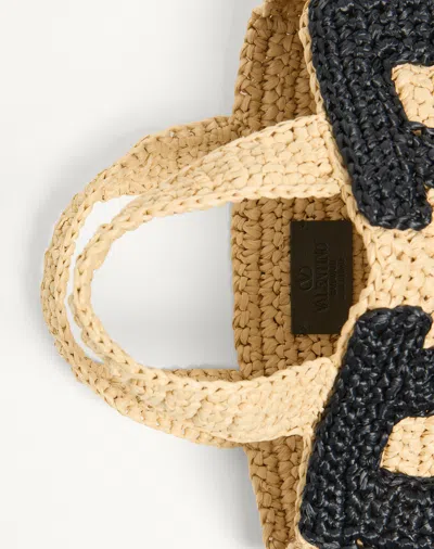 Valentino Garavani Viva Superstar Crochet Small Tote Bag In Neutral