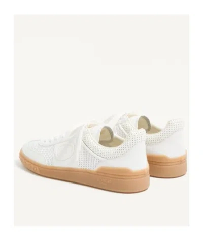 Valentino Garavani Nappa Leather Upvillage Round Toe Sneakers In White
