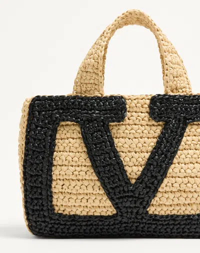 Valentino Garavani Viva Superstar Crochet Small Tote Bag In Neutral