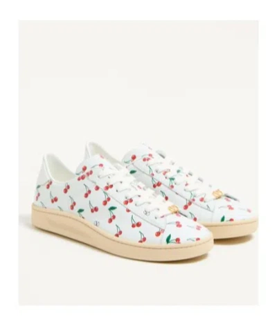 Valentino Garavani Royco Sneaker In Nappa Calfskin With Cherryfic Pattern In White