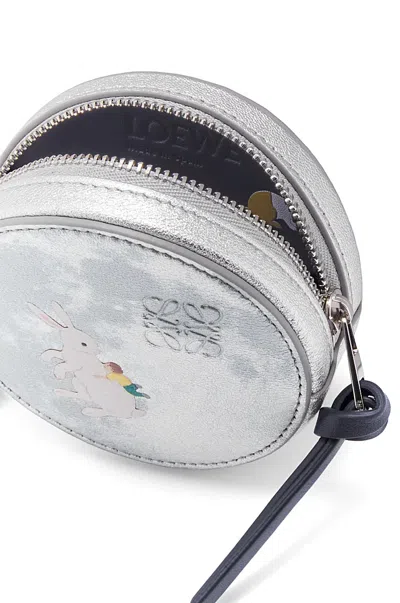 Loewe Rabbit Pattern Change Purse In Silver