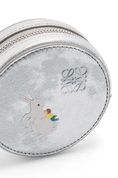 Loewe Rabbit Pattern Change Purse In Silver