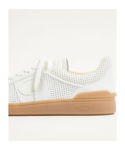 Valentino Garavani Nappa Leather Upvillage Round Toe Sneakers In White