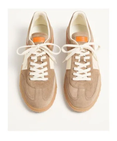 Valentino Upvillage Low-top Suede Sneakers In Brown