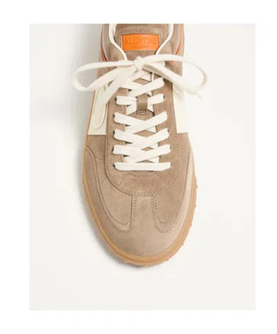 Valentino Upvillage Low-top Suede Sneakers In Brown