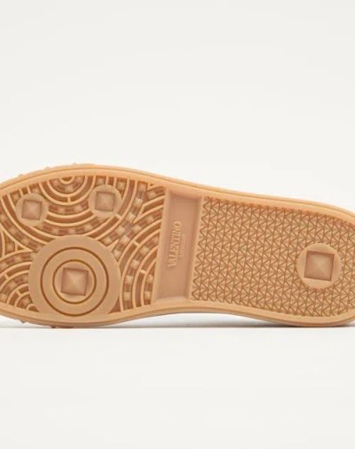 Valentino Garavani Nappa Leather Upvillage Round Toe Sneakers In White