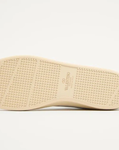 Valentino Garavani Royco Sneaker In Nappa Calfskin With Cherryfic Pattern In White