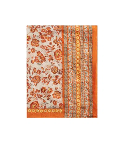 Loro Piana Floral Printed Beach Towel In Nude