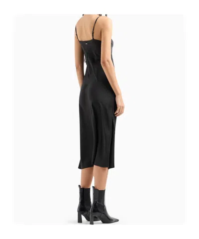 Armani Exchange Suspender Dress In Black
