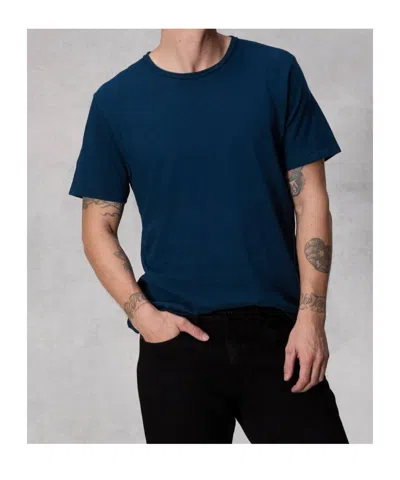 Rag & Bone Classic Flame Slub Cotton T-shirt In Navy
