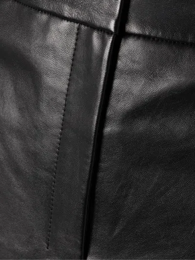 Theory Leather Midi Skirt In Black