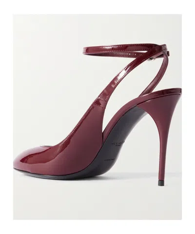 Alaïa Rounded Toe Sling Back Pumps Bordeaux In Brown