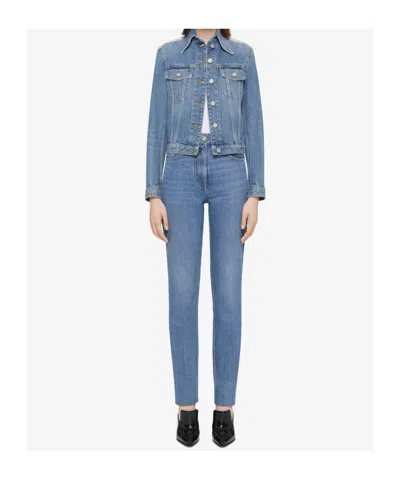 Givenchy Denim Jacket With Chest Pockets And Contrast Shoulder Panel In Blue
