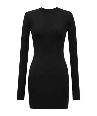 Saint Laurent Long-sleeved Mini Dress In Black