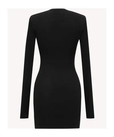 Saint Laurent Long-sleeved Mini Dress In Black